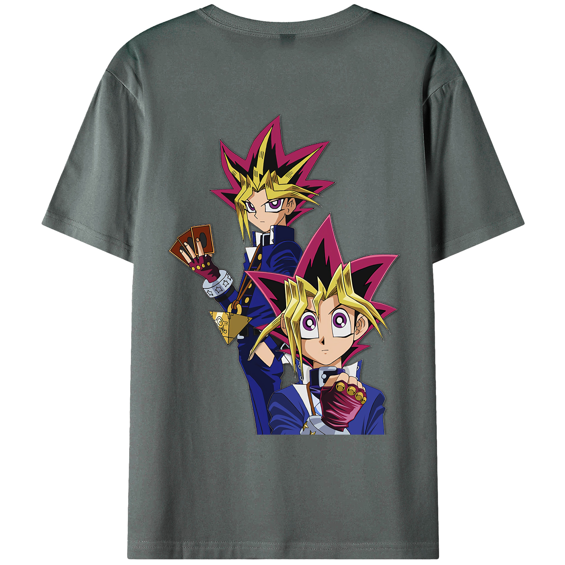 （画像用） 遊☆戯☆王 Yu-Gi-Oh! 綿100％ メンズ半袖Tシャツ（バックプリント） 通気性